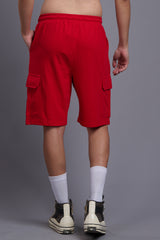 Red Cargo Shorts for Men