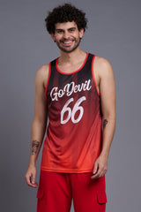 Go Devil 66 (In White) Printed Polyester Orange Gradient Vests for Men