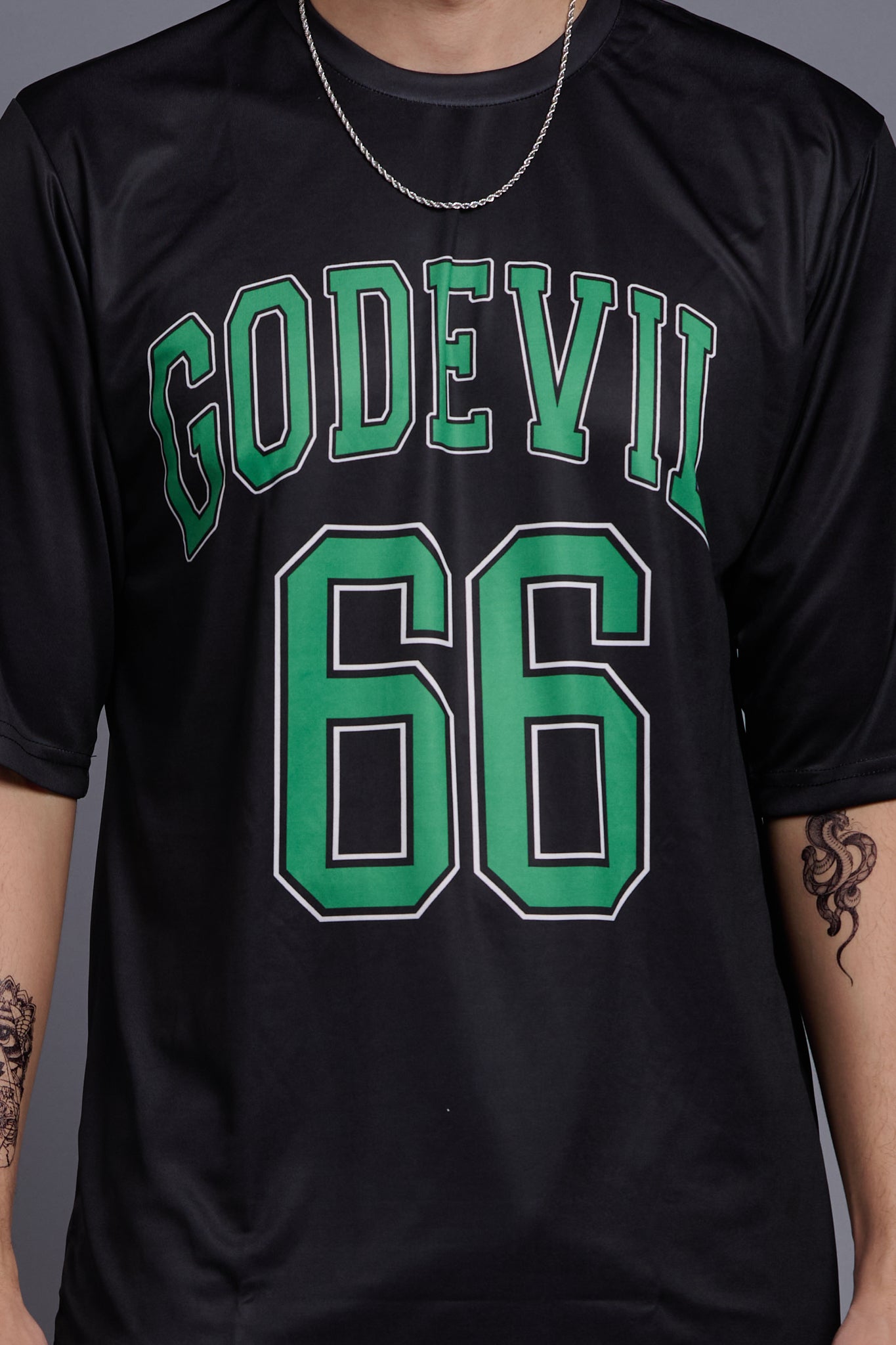 Go Devil 66 (In Green) Printed Black Co-Ords for Men