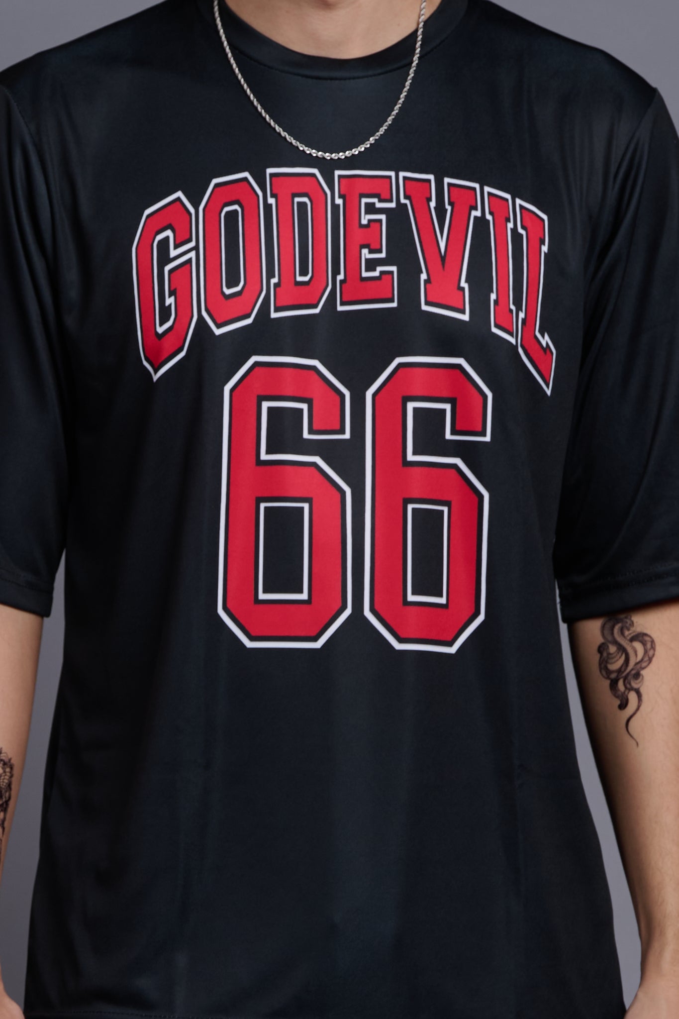 Go Devil 66 (In Red) Printed Black Co-Ords for Men