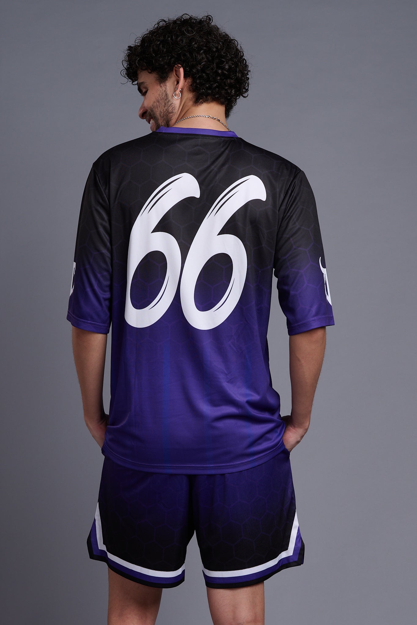 Go Devil 66 (In White) Printed Purple and Black Co-Ords for Men