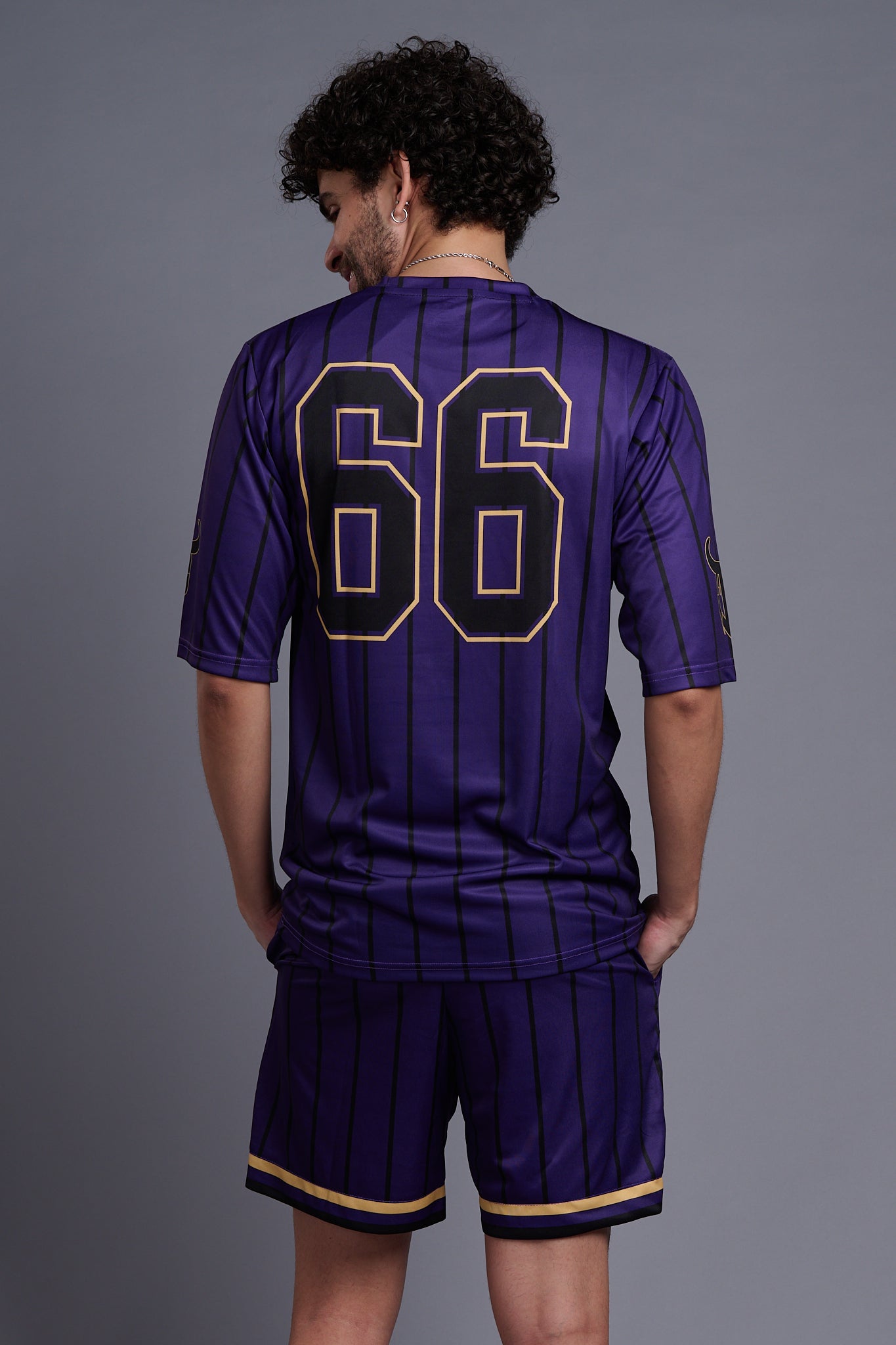 Go Devil 66 (In Black) Printed Purple Co-Ords for Men