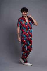 Colourful Skull Printed Shirts With Pant Co-Ord Set For Men