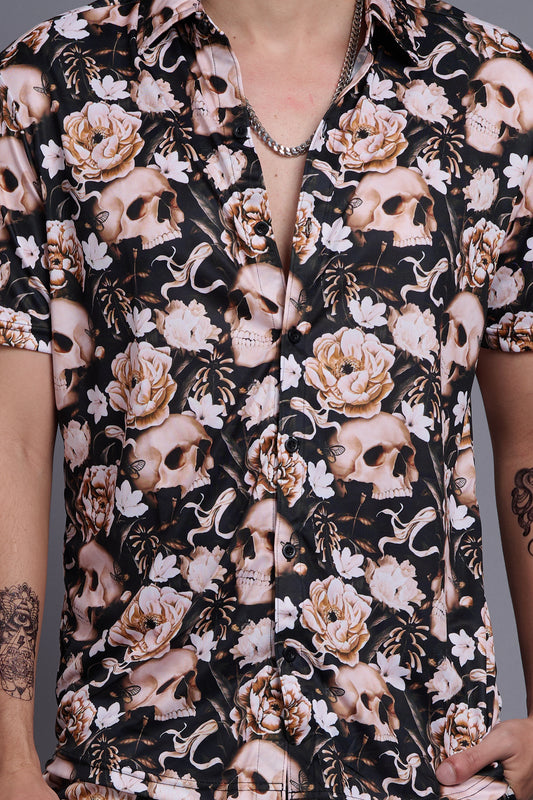 Flower Printed Shirt With Pant Co-Ord Set For Men