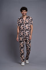 Flower Printed Shirt With Pant Co-Ord Set For Men