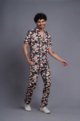 Flower Printed Shirt With Pant Co-Ord Set For Men