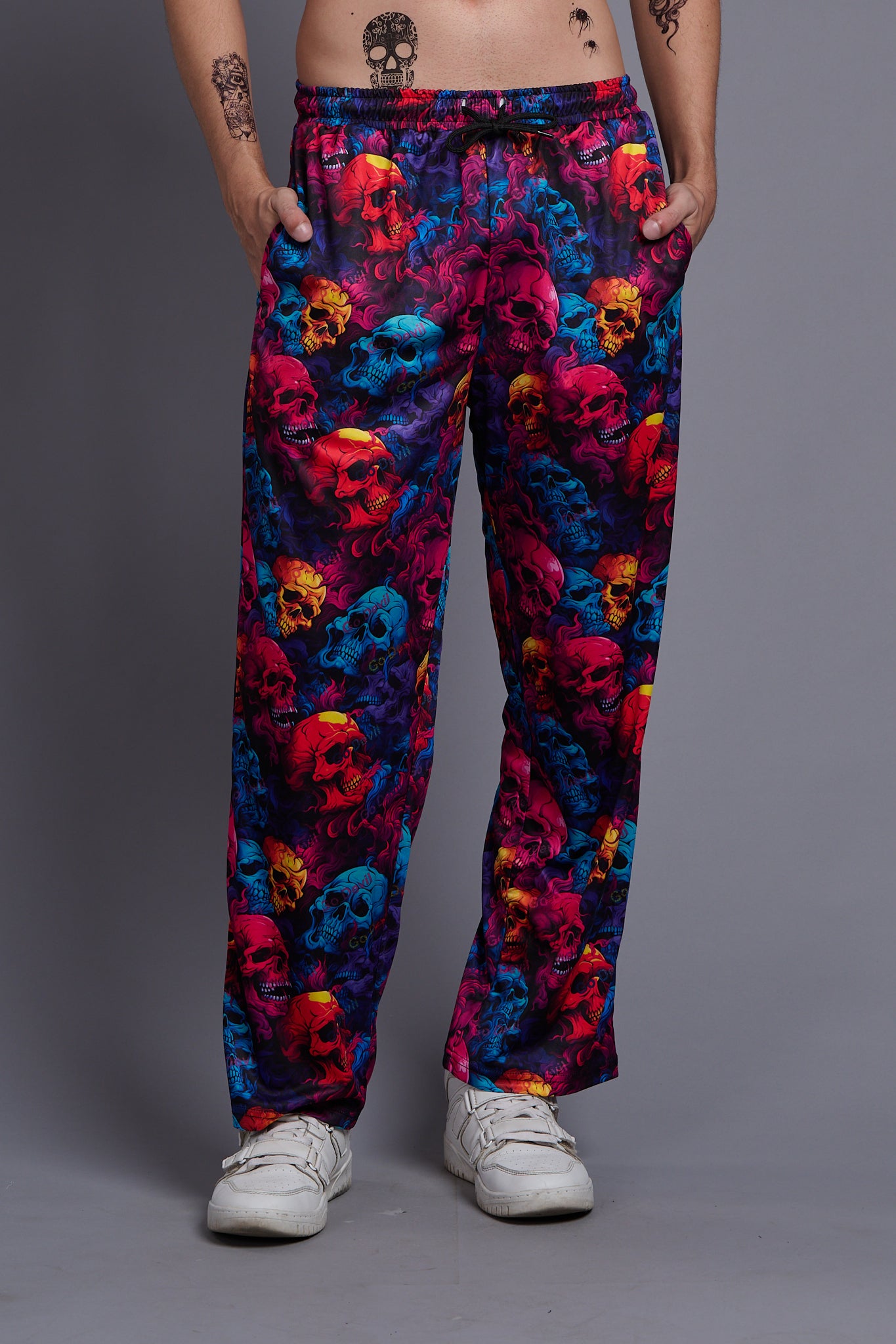 Colourful Skull Printed Joggers for Men