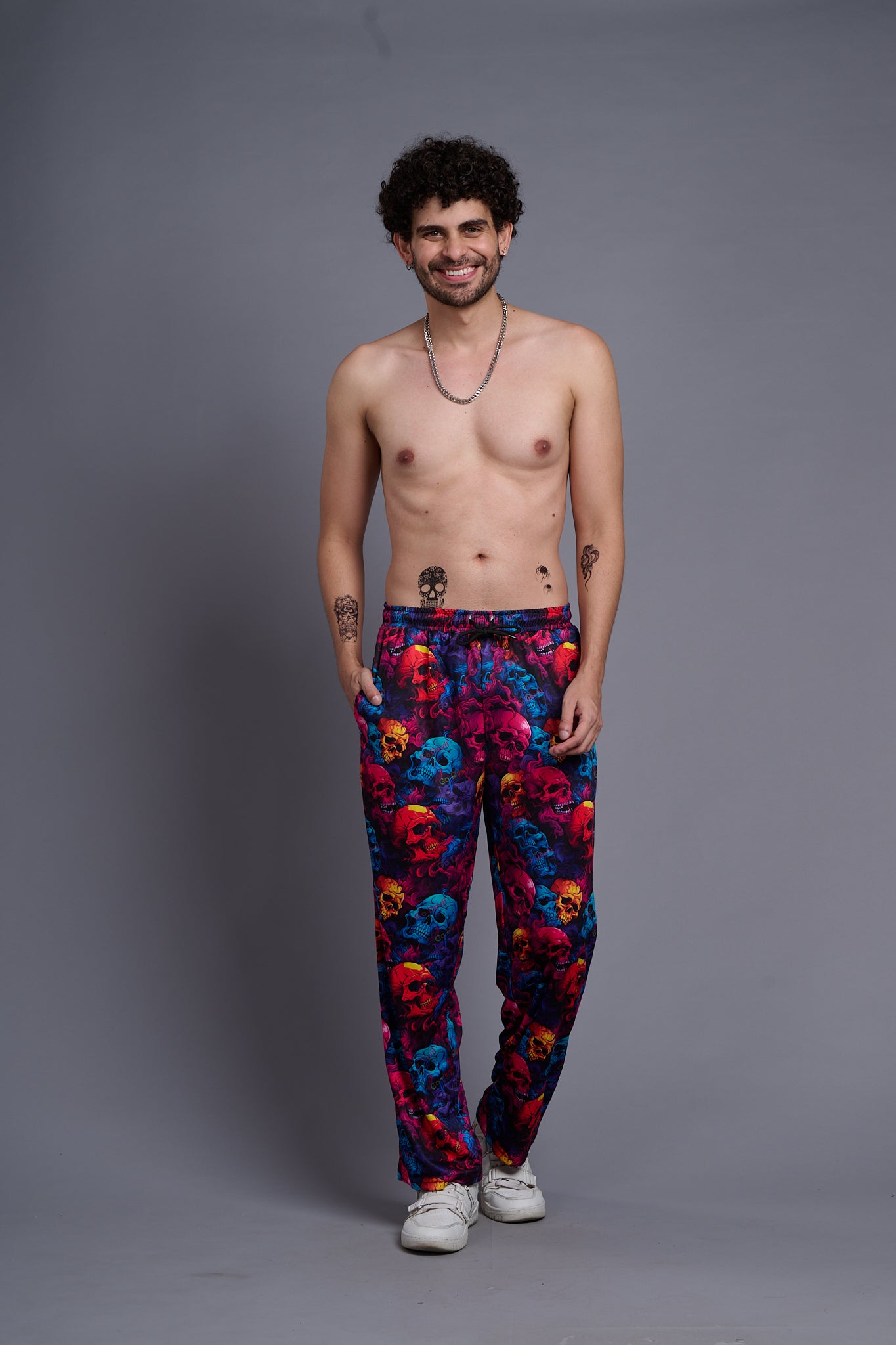 Colourful Skull Printed Joggers for Men