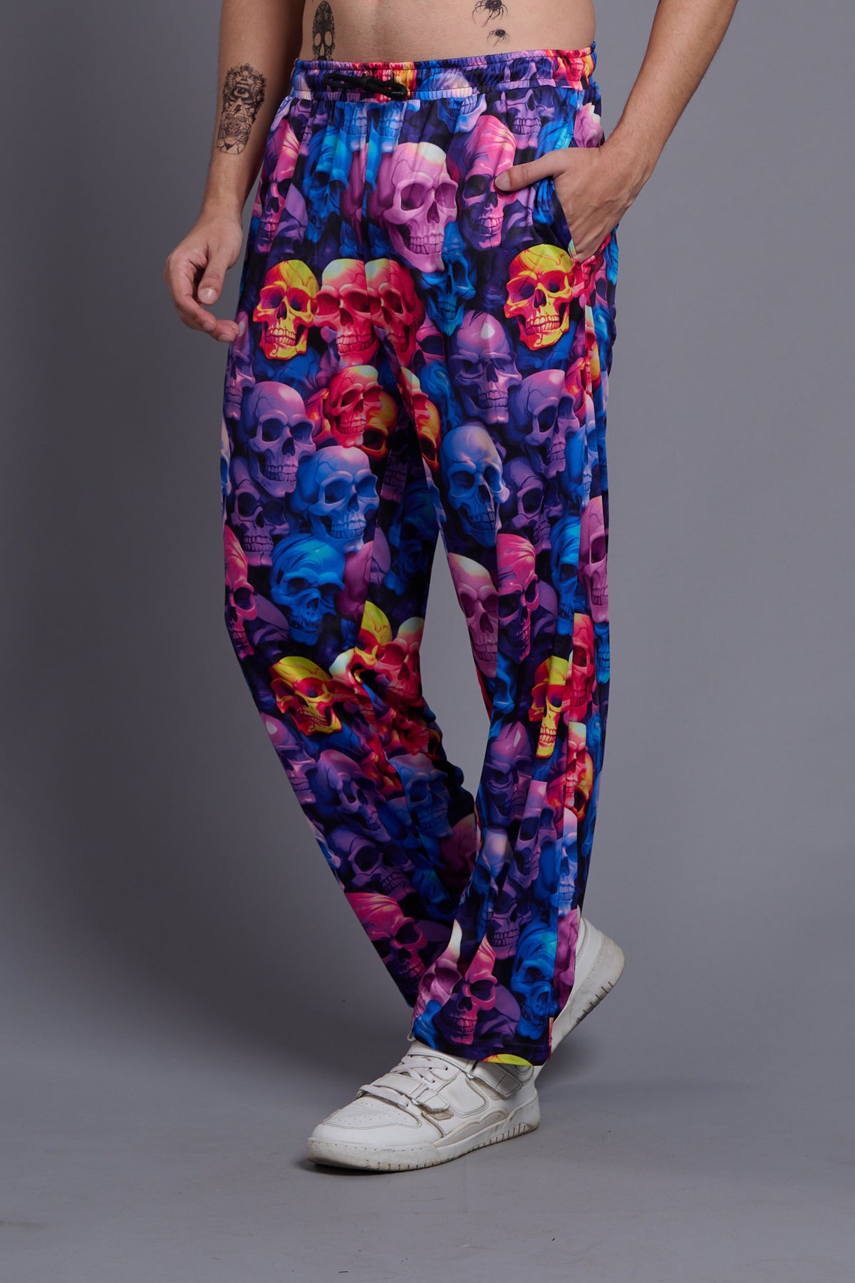 Colourful Skull Printed Joggers for Men