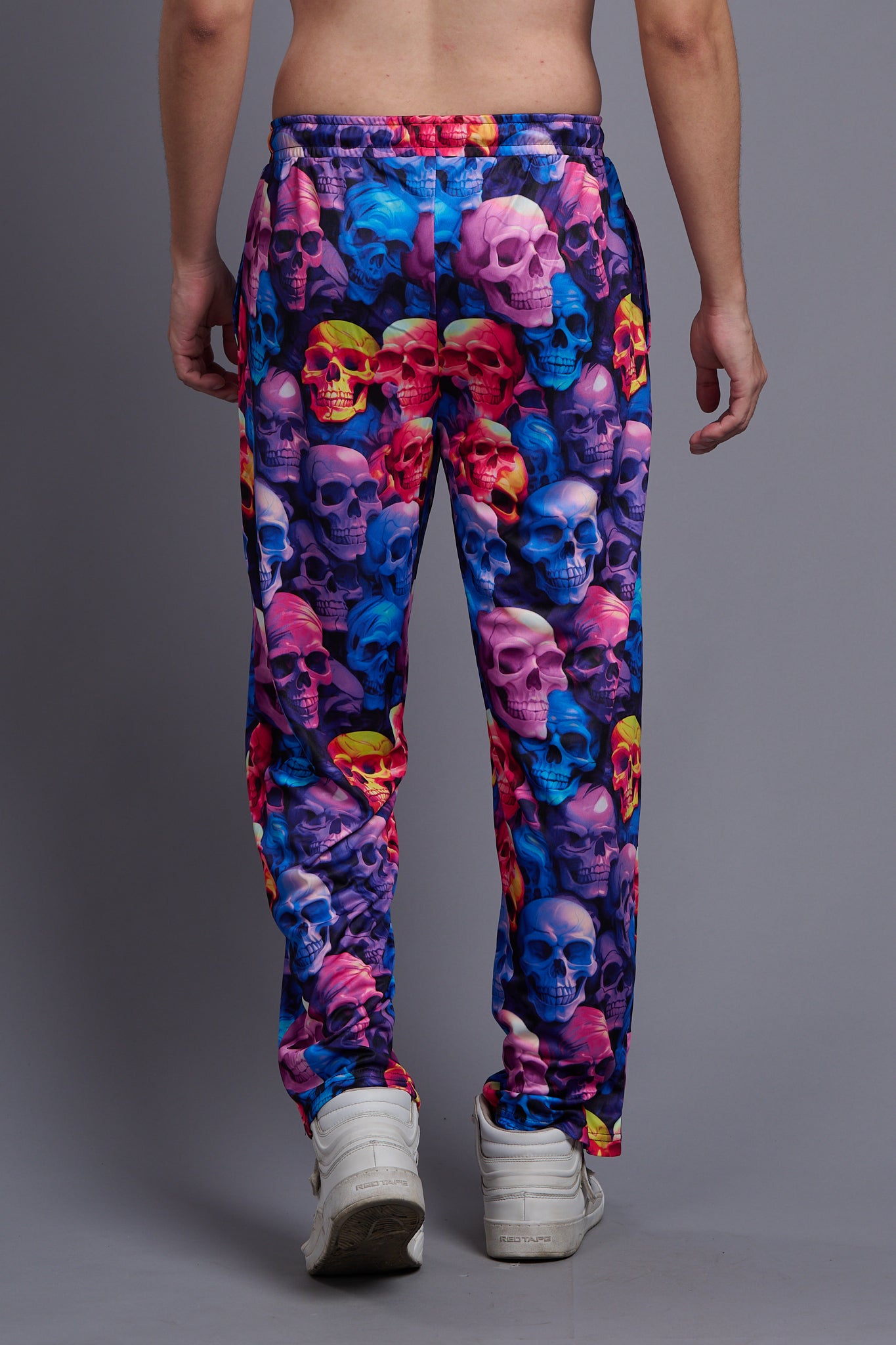 Colourful Skull Printed Joggers for Men