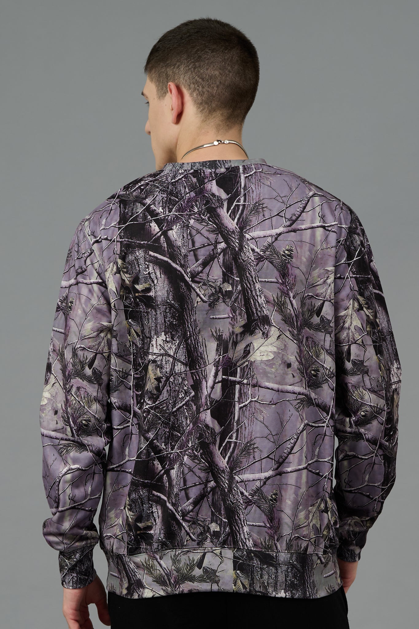 Camo Jungle Allover Print Grey Sweatshirt for Men