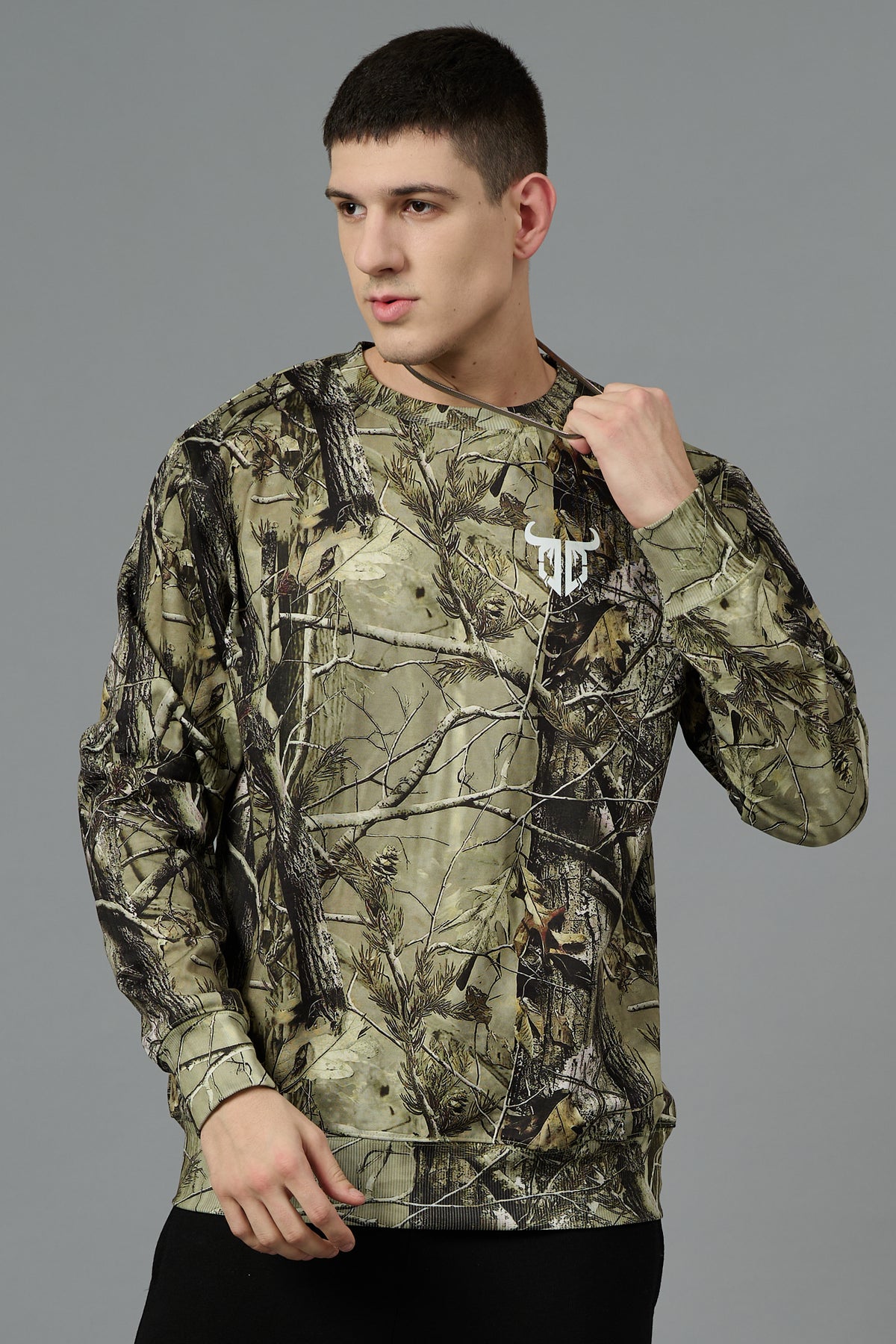 Camo Jungle Allover Print Green Sweatshirt for Men