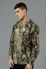 Camo Jungle Allover Print Green Sweatshirt for Men