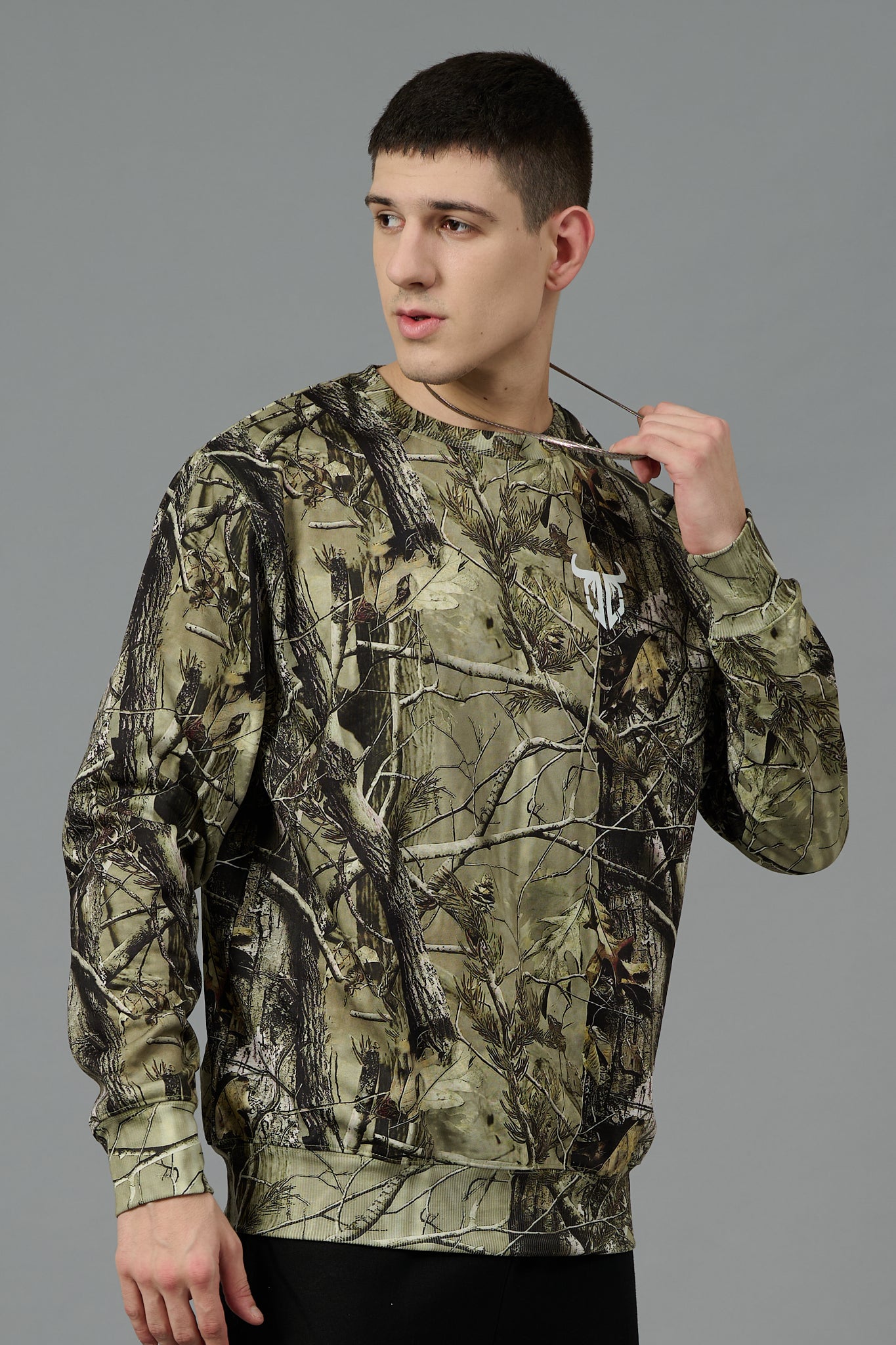 Camo Jungle Allover Print Green Sweatshirt for Men