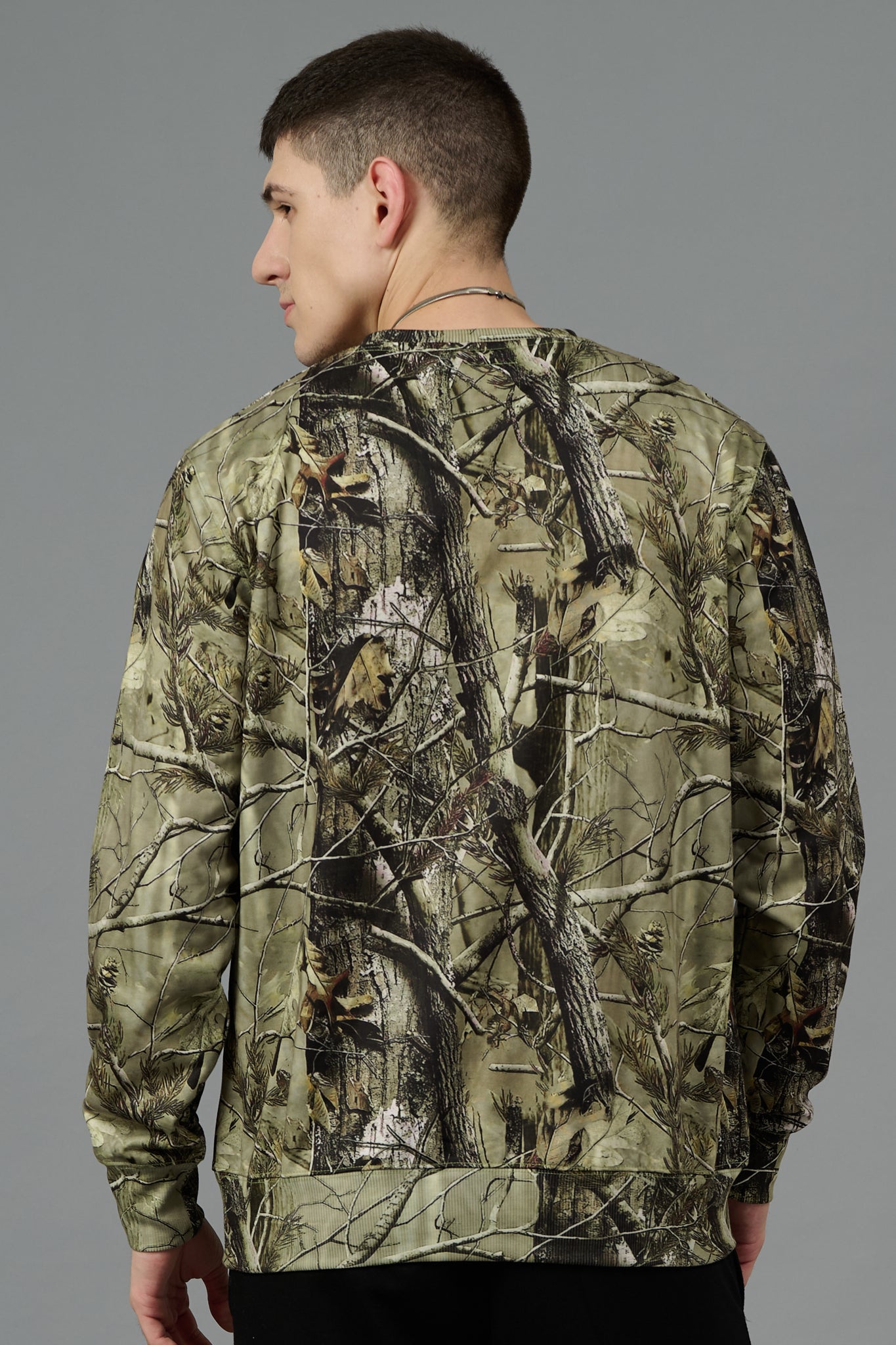 Camo Jungle Allover Print Green Sweatshirt for Men