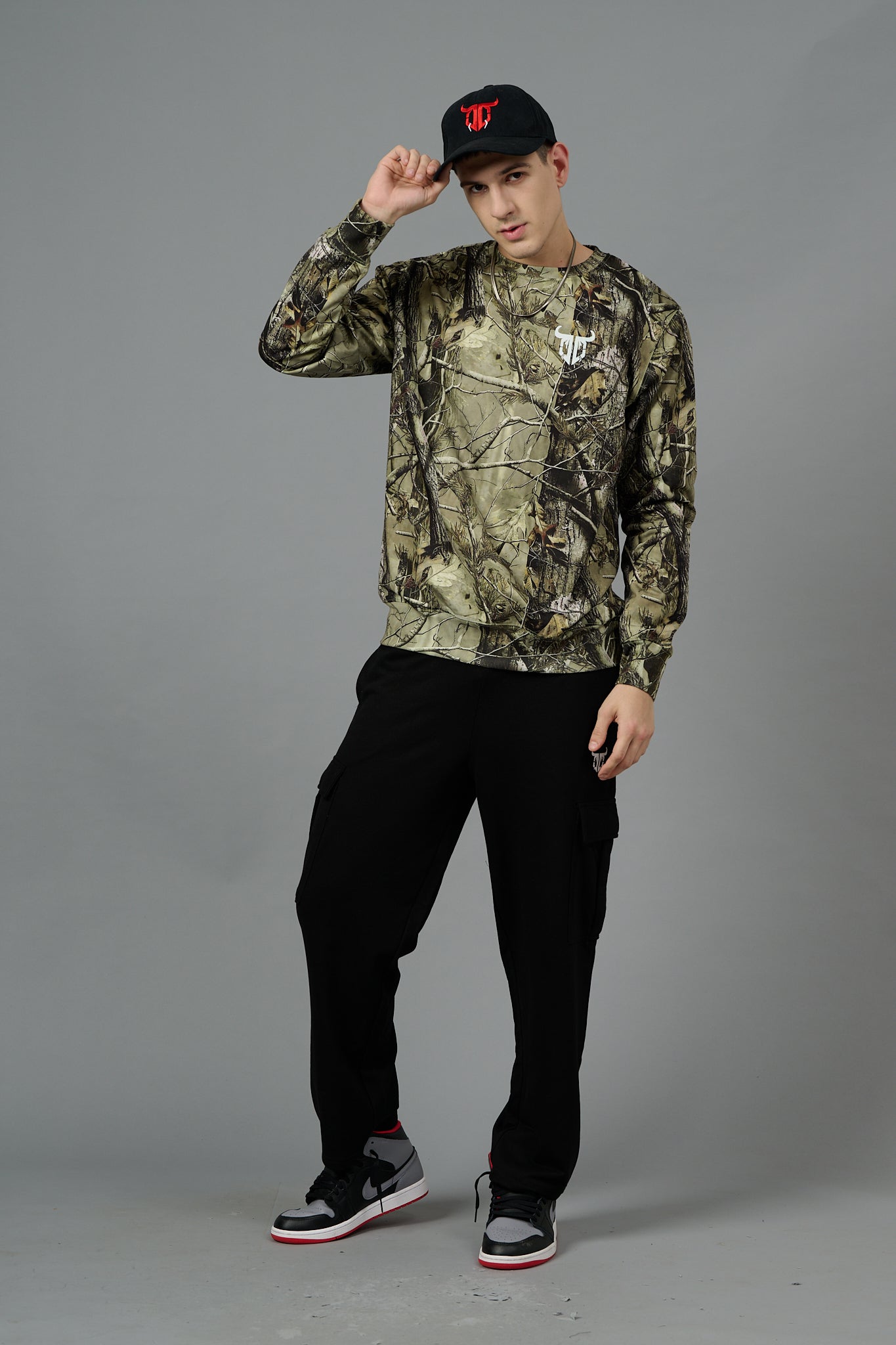 Camo Jungle Allover Print Green Sweatshirt for Men