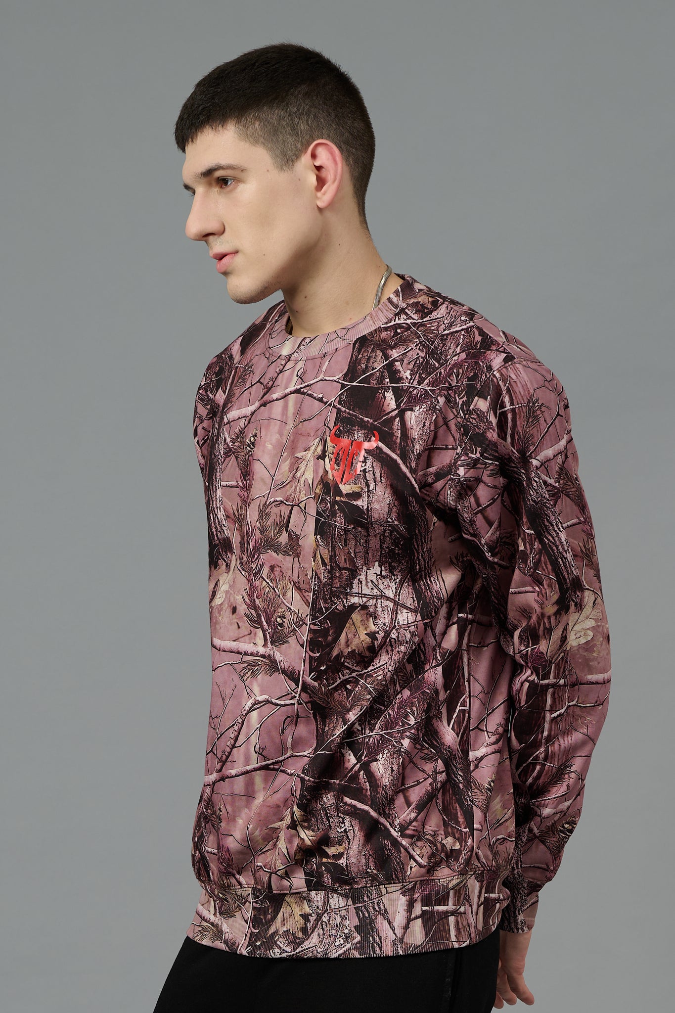 Camo Jungle Allover Print Brown Sweatshirt for Men