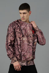 Camo Jungle Allover Print Brown Sweatshirt for Men