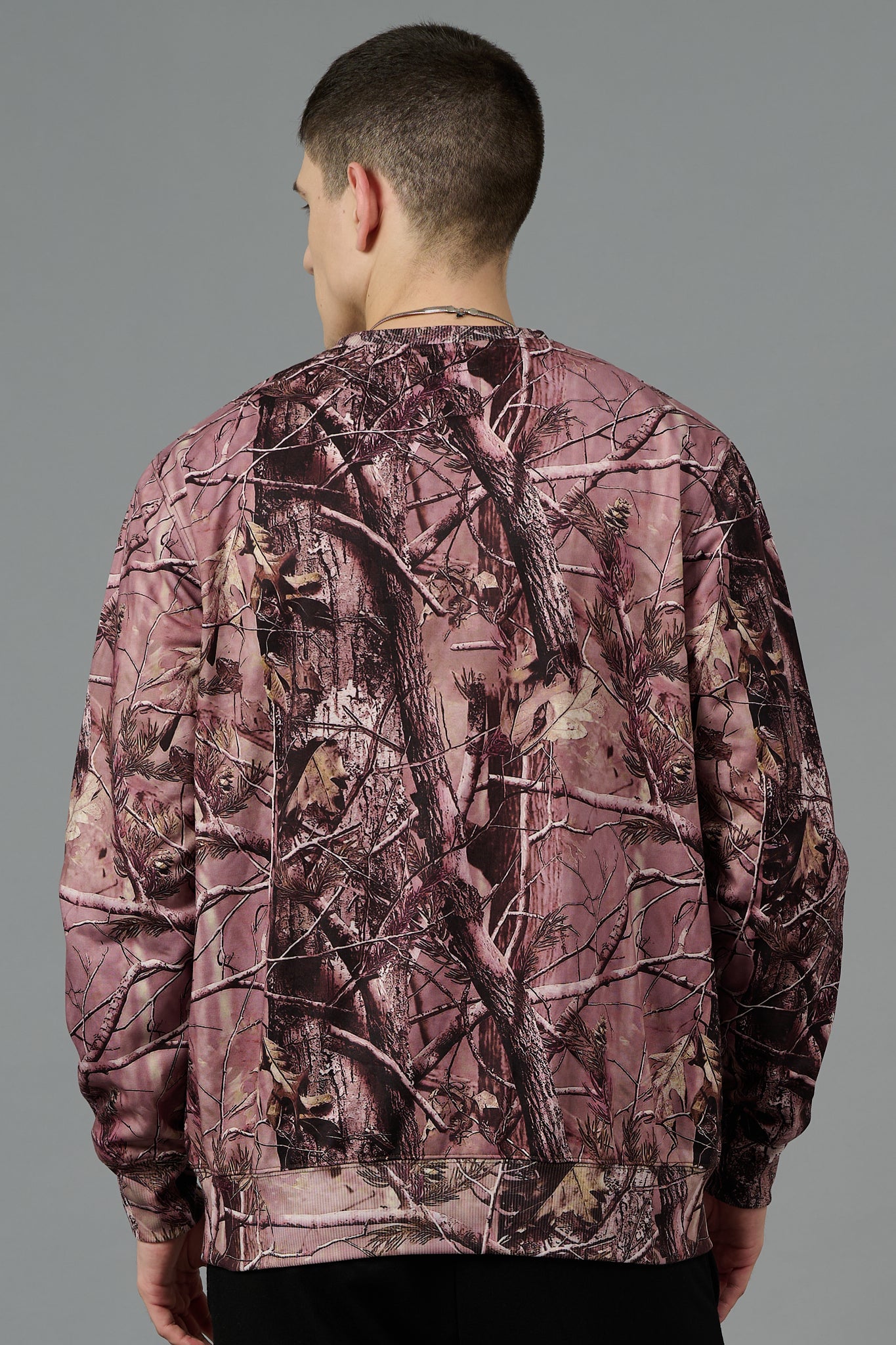 Camo Jungle Allover Print Brown Sweatshirt for Men