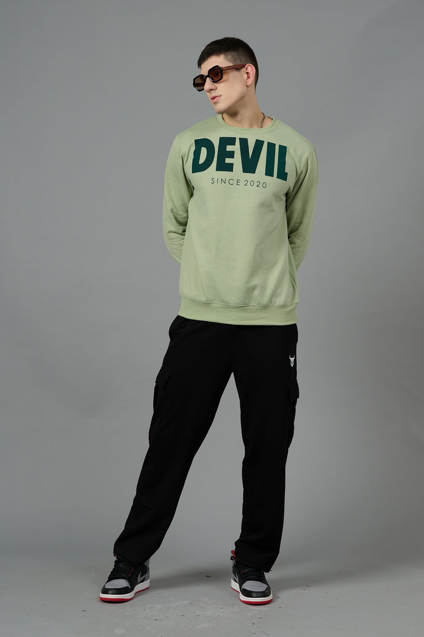 Go Devil Since 2020 Printed Green Sweatshirt for Men