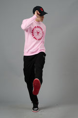 Go Devil Logo Printed Pink Sweatshirt for Men