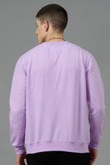 Go Devil with Flower Printed Purple Sweatshirt for Men