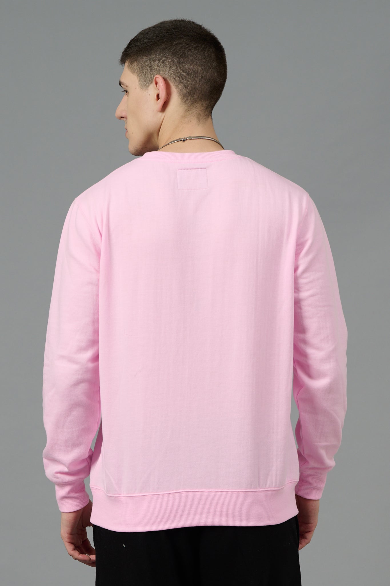 Go Devil with Flower Printed Pink Sweatshirt for Men