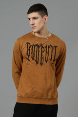 Go Devil Acid Wash Brown Sweatshirt for Men