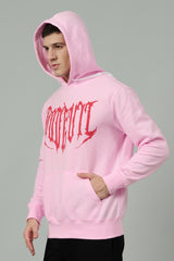 Designer Go Devil Printed Pink Hoodie for Men