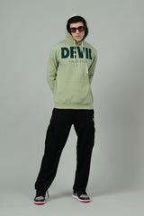 Go Devil Since 2020 Printed Green Hoodie for Men