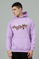 Go Devil with Flower Printed Purple Hoodie for Men