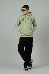 Go Devil Back Dice Printed Green  Hoodie for Men