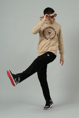 Go Devil Logo Printed Ivory Hoodie for Men