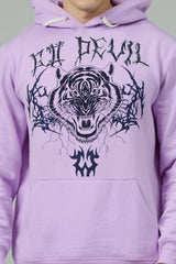 Go Devil (Tiger) Printed Purple Hoodie for Men