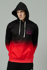 Go Devil Club Printed Black & Red Hoodie for Men