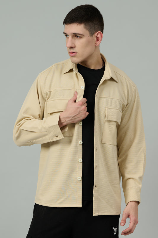 Plain Ivory Full Sleeve Shirt for Men