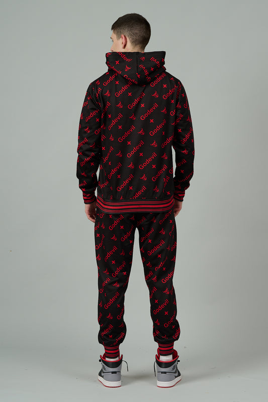 Go Devil All Over Print Red  Black Cord Set for Men