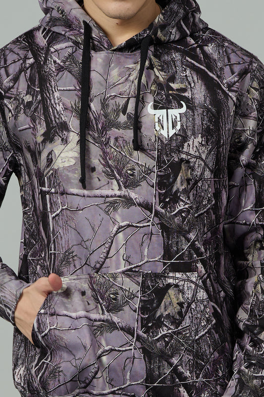 Camo Jungle Allover Print Grey Cord Set for Men