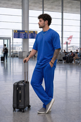 Go Devil Royal Blue Modern Relaxed Fit Co-Ord Set For Men