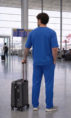 Go Devil Royal Blue Modern Relaxed Fit Co-Ord Set For Men