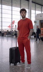 Go Devil Red Effortless Travel & Street Wear Co-Ord Set For Men
