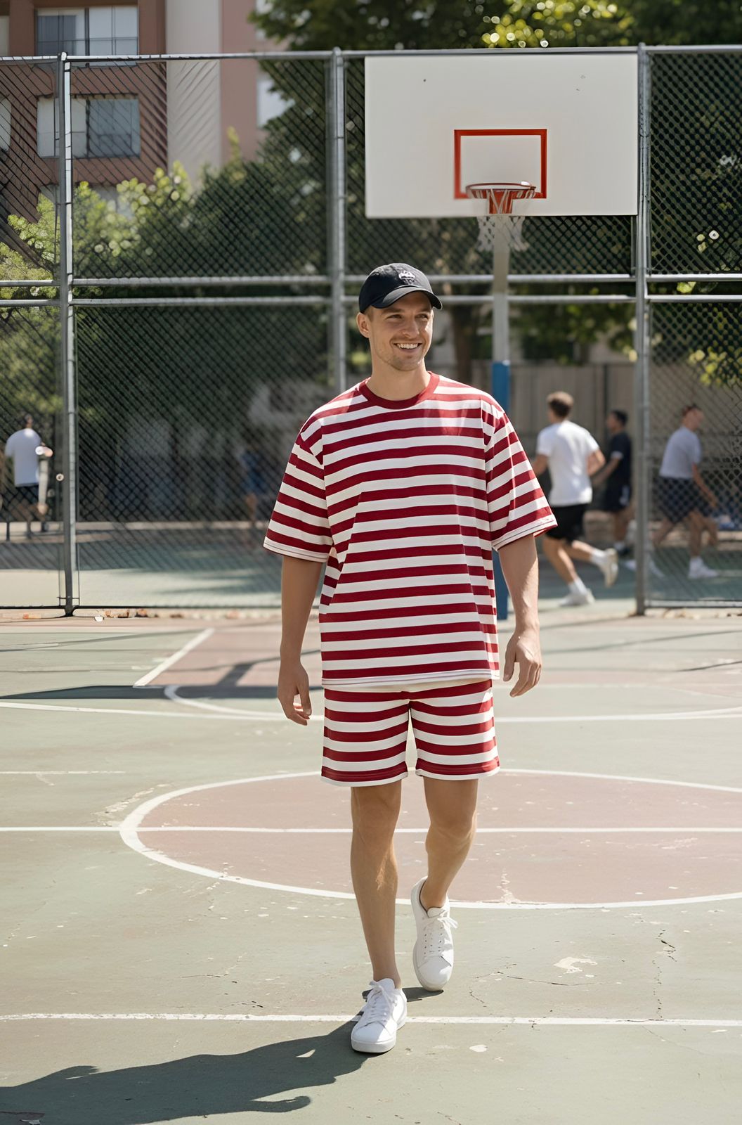 Go Devil Men’s Red & White Striped Co-Ord Set