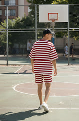 Go Devil Men’s Red & White Striped Co-Ord Set