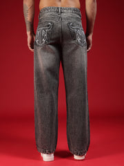 Go Devil Mens Baggy Fit Premium Washed Black Jeans