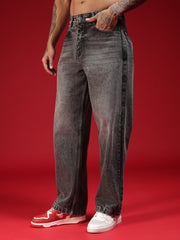 Go Devil Mens Baggy Fit Premium Washed Black Jeans