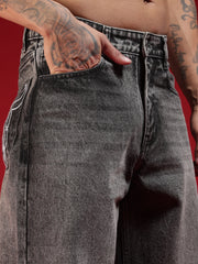 Go Devil Mens Baggy Fit Premium Washed Black Jeans