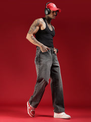 Go Devil Mens Baggy Fit Premium Washed Black Jeans