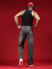 Go Devil Mens Baggy Fit Premium Washed Black Jeans