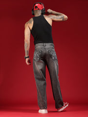 Go Devil Mens Baggy Fit Premium Washed Black Jeans