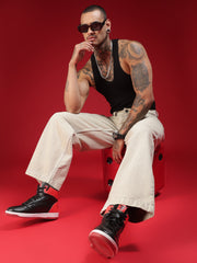 Go Devil Mens Baggy Fit Light Beige Jeans